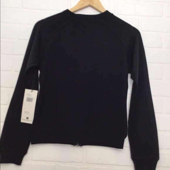 BLACK fleece Sports workout jacket front zip up  running training yoga black XS - Picture 2 of 8